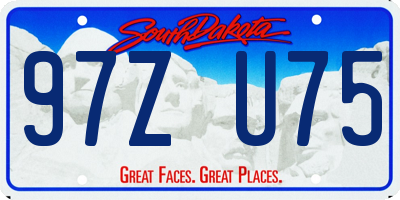 SD license plate 97ZU75