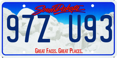 SD license plate 97ZU93