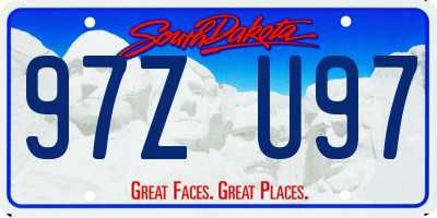 SD license plate 97ZU97