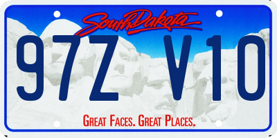 SD license plate 97ZV10