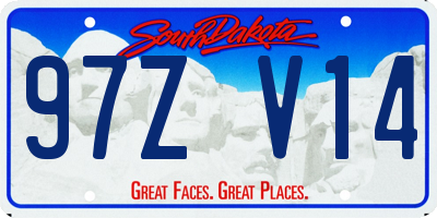 SD license plate 97ZV14
