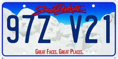 SD license plate 97ZV21
