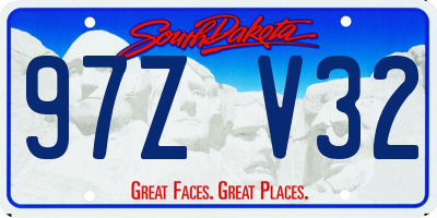 SD license plate 97ZV32