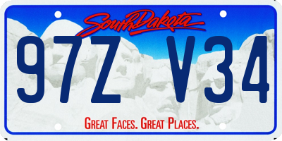 SD license plate 97ZV34