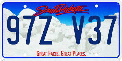 SD license plate 97ZV37