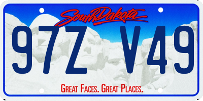 SD license plate 97ZV49