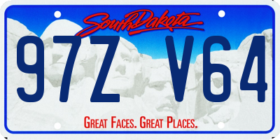 SD license plate 97ZV64