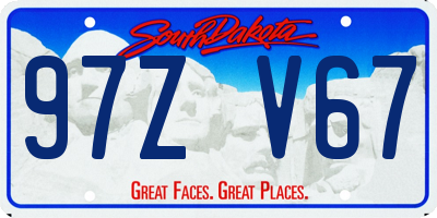 SD license plate 97ZV67