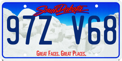 SD license plate 97ZV68