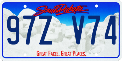 SD license plate 97ZV74