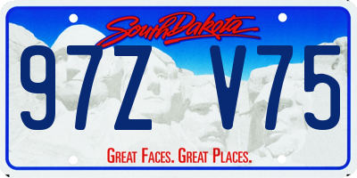 SD license plate 97ZV75