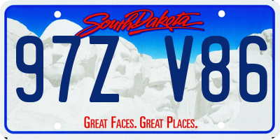 SD license plate 97ZV86