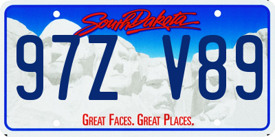 SD license plate 97ZV89