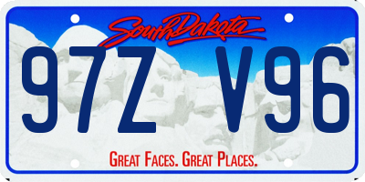 SD license plate 97ZV96
