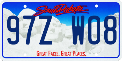 SD license plate 97ZW08