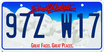 SD license plate 97ZW17