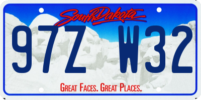 SD license plate 97ZW32