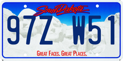SD license plate 97ZW51