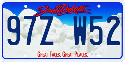 SD license plate 97ZW52