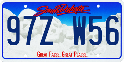 SD license plate 97ZW56