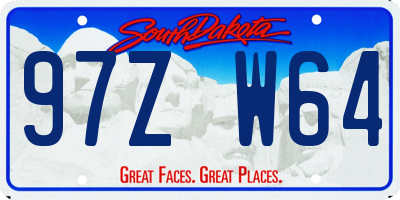 SD license plate 97ZW64