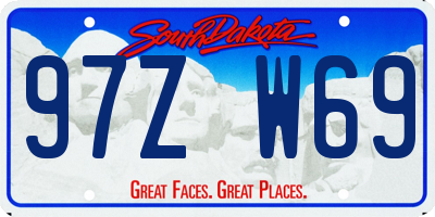 SD license plate 97ZW69