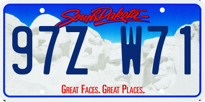 SD license plate 97ZW71