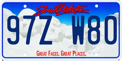 SD license plate 97ZW80