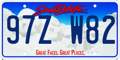 SD license plate 97ZW82