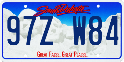 SD license plate 97ZW84