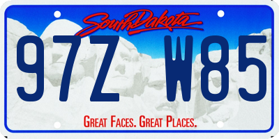 SD license plate 97ZW85