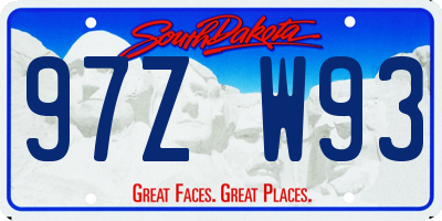SD license plate 97ZW93