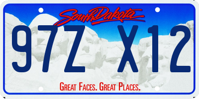 SD license plate 97ZX12