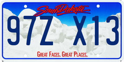 SD license plate 97ZX13
