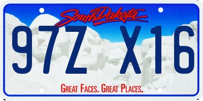 SD license plate 97ZX16