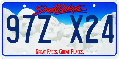 SD license plate 97ZX24