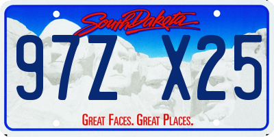 SD license plate 97ZX25