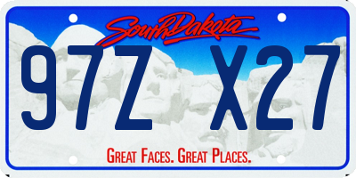SD license plate 97ZX27