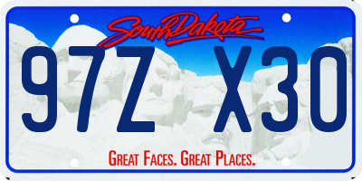 SD license plate 97ZX30