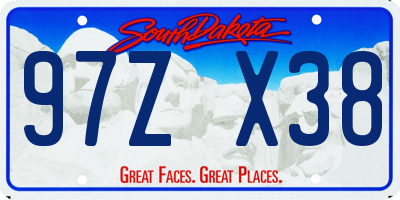 SD license plate 97ZX38