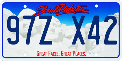 SD license plate 97ZX42