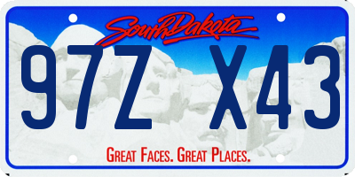 SD license plate 97ZX43