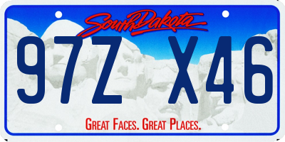 SD license plate 97ZX46