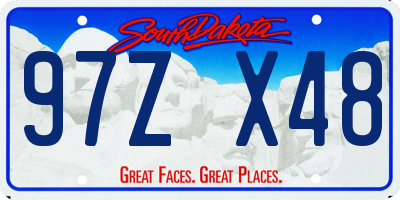 SD license plate 97ZX48
