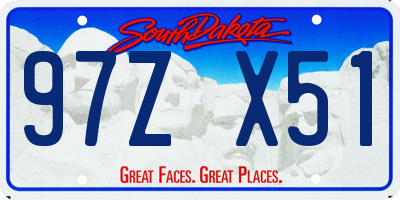 SD license plate 97ZX51