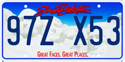 SD license plate 97ZX53