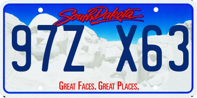 SD license plate 97ZX63