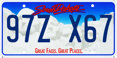 SD license plate 97ZX67