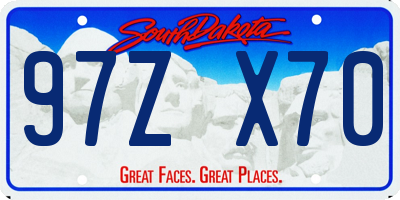 SD license plate 97ZX70