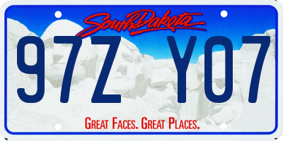 SD license plate 97ZY07